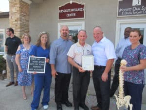 Pic of Dr Dennis O'Hara, Dr Kevan Kruse, and Others at Riverview Chiropractic Office Grand Opening Ceremony
