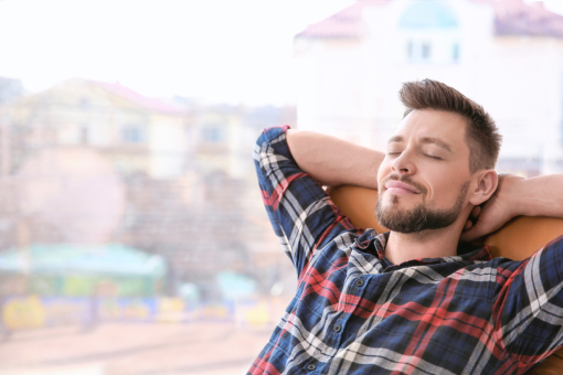 Man Who Had Whiplash Injury Relaxing After Visiting a Chiropractor in Riverview FL