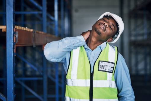 Man Suffering From Neck Pain In Need of Work Injury Chiropractor in Brandon FL