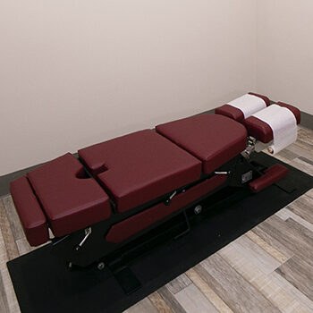 Chiropractic Table Used for Adjustments in a Clinic Serving Brandon and Riverview FL